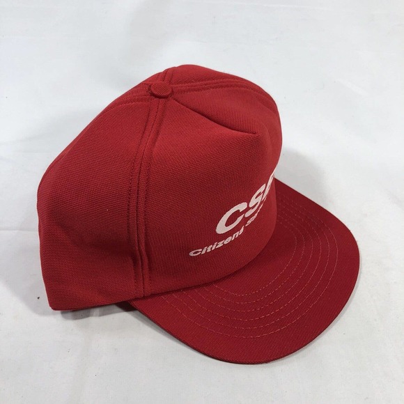 VINTAGE CITIZENS STATE BANK HAT CAP MENS SNAPBACK RED USA MADE TRUCKER 80s 90s - Picture 3 of 11